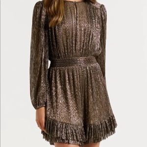 Evernew Goldie long sleeve mini dress